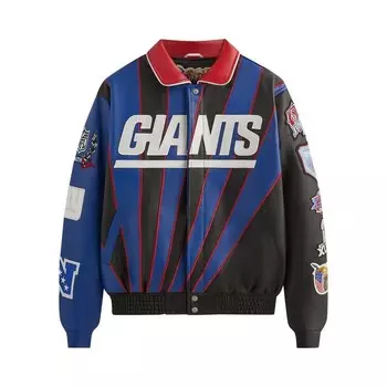 Куртка Kith & Jeff Hamilton for the NFL: Giants Leather Varsity Jacket Giants, разноцветный