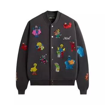 Куртка Kith x Sesame Street Marvin Bomber Jacket 'Hematite', черный
