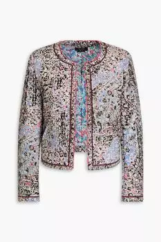 Куртка-клоке Fansoni из хлопка и смесового льна с принтом ISABEL MARANT, синий