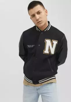Куртка колледжа Jack & Jones "JORCOLLEGE WOOL BLEND BOMBER NOOS", черный