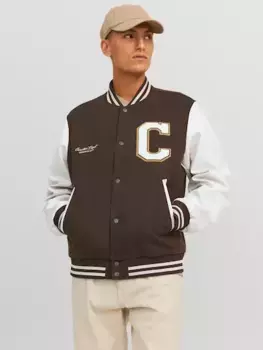 Куртка колледжа Jack & Jones "JORCOLLEGE WOOL BLEND BOMBER NOOS", коричневый