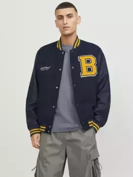 Куртка колледжа Jack & Jones "JORCOLLEGE WOOL BLEND BOMBER NOOS", цвет Sky Captain