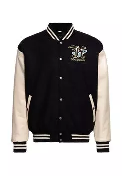Куртка колледжа с кожаными рукавами Detroit KING KEROSIN, черный