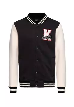 Куртка колледжа с крупной вышивкой Speed Kings на спине KING KEROSIN, черный