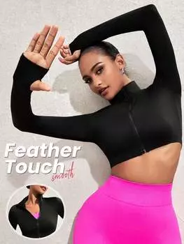 Куртка компрессионная спортивная Shein женская, черный