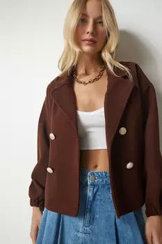 Куртка - Коричневый - Классический крой Happiness stanbul, коричневый