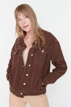 Куртка - Коричневый - Классический крой Trendyol, коричневый