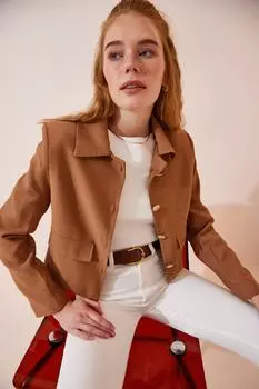 Куртка - Коричневый - Oversize Happiness stanbul, коричневый