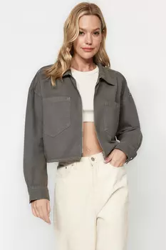 Куртка - Коричневый - Oversize Trendyol, коричневый