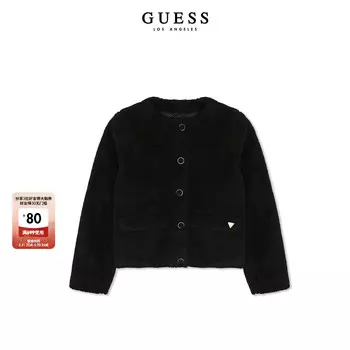Куртка короткая шерстяная Guess женская, черный