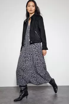 Куртка косуха Sasha из замши Monsoon, черный