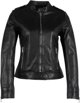 Куртка кожаная цыганская "G2WFyana SF", на молнии, воротник стойка Gipsy, черный