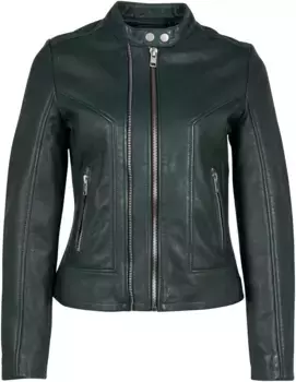 Куртка кожаная цыганская "G2WWeda SF", на молнии, декоративная молния, воротник стойка Gipsy, зеленый