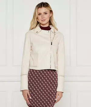 Куртка кожаная Guess Jeans Alice Regular Fit, бежевый