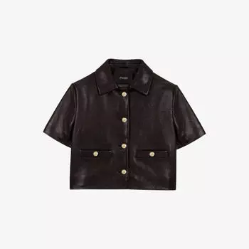 Куртка кожаная Maje, черный