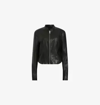 Куртка кожаная облегающая Sadler Allsaints, черный