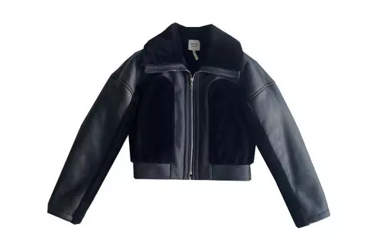 Куртка кожаная женская Hermes, черный