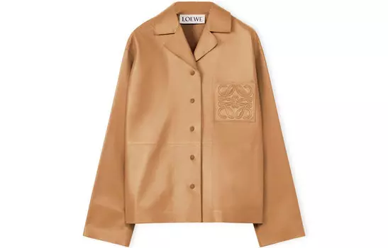 Куртка кожаная женская Loewe Taffy Sugar, коричневый