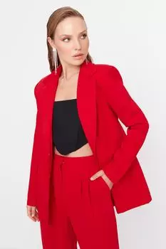 Куртка - Красный - Классический крой Trendyol, красный