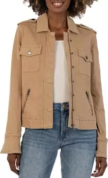 Куртка KUT from the Kloth Amanda Boxy Jacket -Frt Flaps Pockets-Frt Zipp-In, цвет Cafe