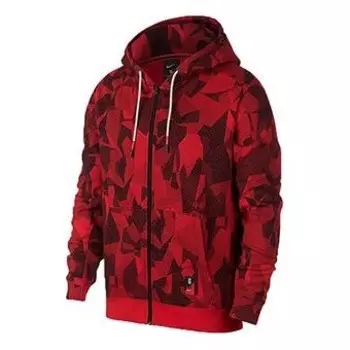Куртка kyrie kyrie irving basketball sports fleece lined hoodie jacket red Nike, красный