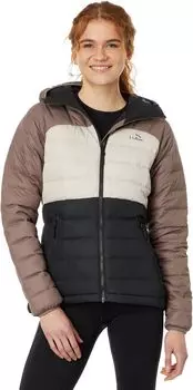 Куртка L.L.Bean Bean's Down Hooded Jacket Color-Block, цвет Black/Taupe Brown
