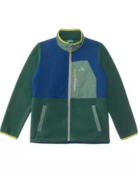 Куртка L.L.Bean Mountain Classic Fleece Mixed Media Jacket, цвет Deep Green/Collegiate Blue