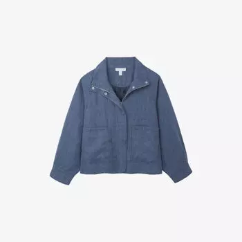 Куртка льняная The White Company с накладными карманами, синий