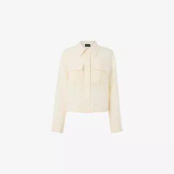 Куртка льняная Whistles Abby с нагрудным карманом, бежевый