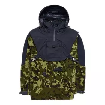 Куртка lab mmw hooded woven top 'camo black' Nike, камуфляж