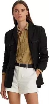 Куртка LAUREN Ralph Lauren Belted Cotton-Linen Herringbone Jacket, черный