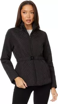 Куртка LAUREN Ralph Lauren Blanket Quilt Belted Metal Buckle, черный