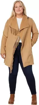 Куртка LAUREN Ralph Lauren Fringe Drape Front Wool, кэмел