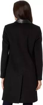 Куртка LAUREN Ralph Lauren SB Wool Faux with Leather Trim, черный