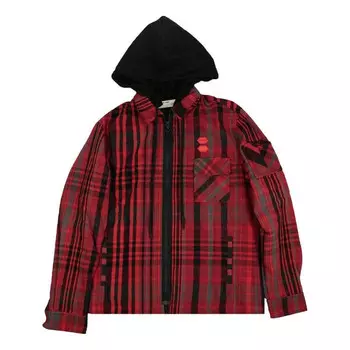 Куртка layered flannel shirt 'red' Off-White, красный