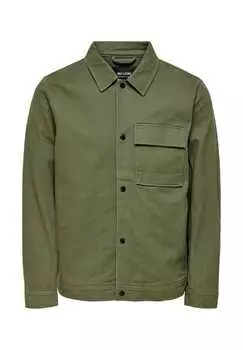 Куртка легкая переходная куртка гидра с отстегивающимся воротником и боковыми карманами Only & Sons, зеленый