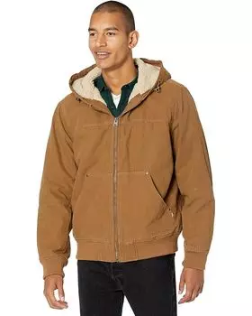 Куртка Levi's Cotton Canvas Hooded Utility with Sherpa Lining, коричневый