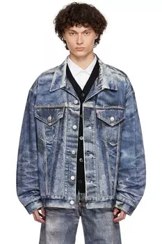 Куртка Levi's Edition из хлопкового твила с принтом Junya Watanabe, индиго
