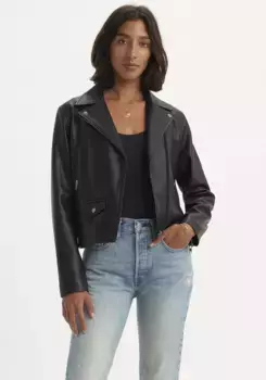 Куртка Levi's из искусственной кожи "LELOU SHRUNKEN MOTO BLA", цвет Caviar
