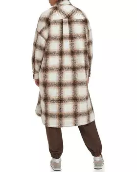 Куртка Levi's Long Length Wool Blend Shirt Jacket, цвет Brown Plaid