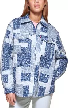 Куртка Levi's Quilted Shacket, цвет Blue Paisley