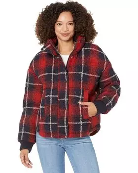 Куртка Levi's Stand Collar Wool Puffer, цвет Red/Navy/Oatmeal