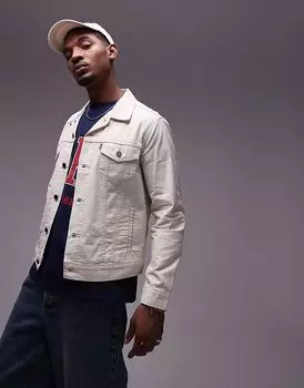 Куртка Levi's Trucker из смеси хлопка и льна цвета экрю