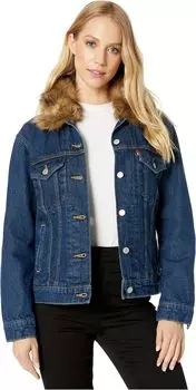 Куртка Levi's Womens Ex Boyfriend Faux Fur Collar Trucker, цвет Short Stack