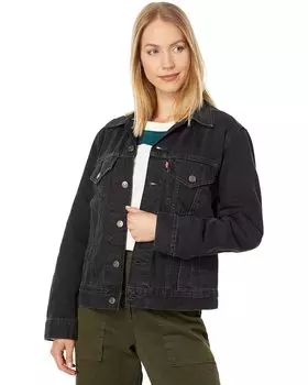 Куртка Levi's Womens Ex-Boyfriend Trucker, цвет Black Worn In