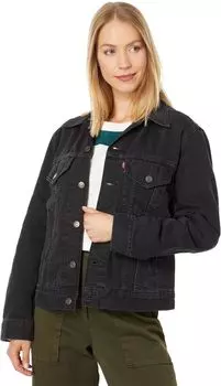 Куртка Levi's Womens Ex-Boyfriend Trucker Jacket, цвет Black Worn In