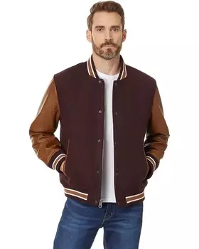 Куртка Levi's Wool Blend Mixed Media Varsity Jacket, цвет Port Body/Brown Sleeves