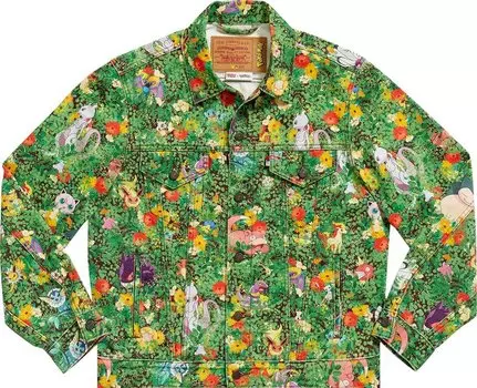 Куртка Levi's x Pokmon Vintage Fit Trucker Jacket 'Garden Multicolor', зеленый
