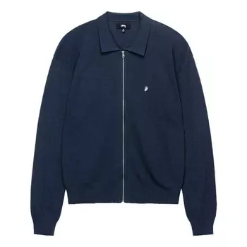 Куртка light weight long-sleeve zip polo 'black stripe' Stussy, черный