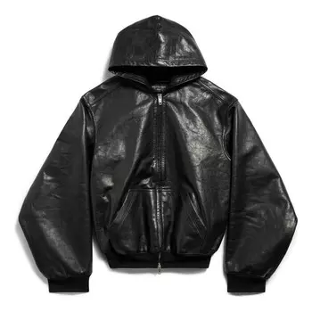Куртка lined zip-up hoodie large fit 'black' Balenciaga, черный